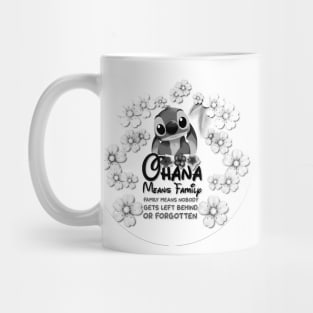 Stitch Ohana BnW Mug